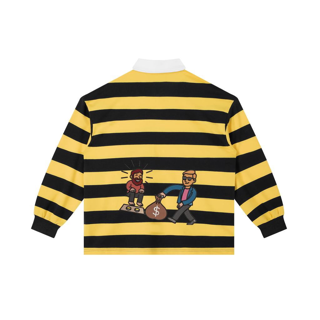 trap dream original Hebrew Color Black Stripe Polo Shirt