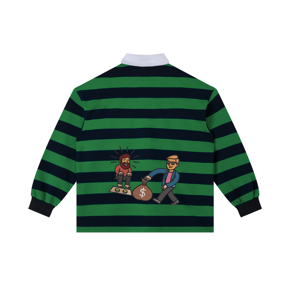 trap dream original Hebrew Color Black Stripe Polo Shirt